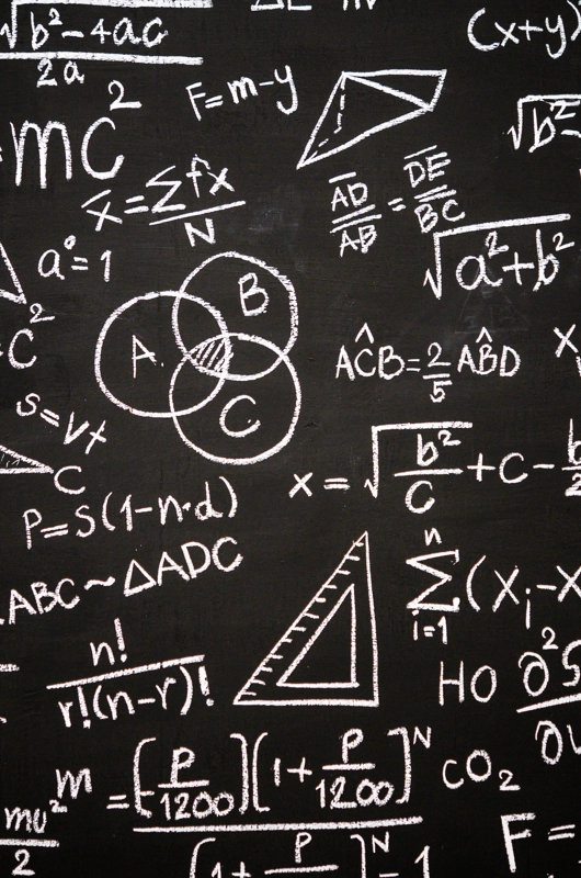 Tavle med matematik