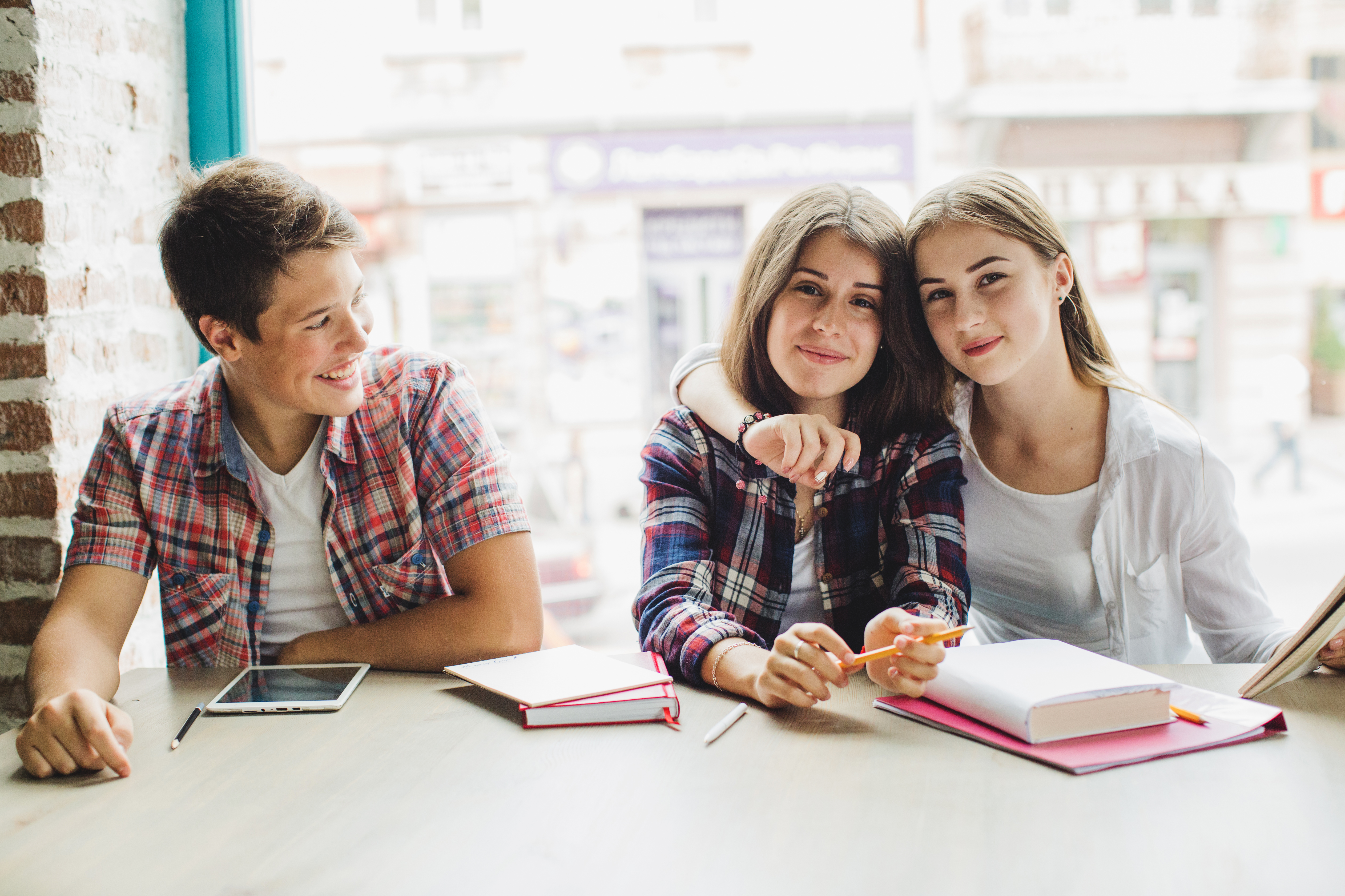 young students with books